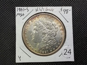 1891-S Morgan Silver Dollar Marked MS When Purchased - Nice Mint Luster