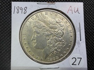 1898 Morgan Silver Dollar Marked AU When Purchased