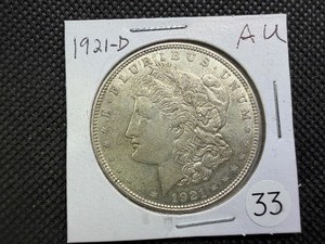 1921-D Morgan Silver Dollar Marked AU When Purchased