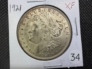 1921 Morgan Silver Dollar Marked XF When Purchased