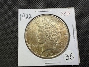 1922 Peace Silver Dollar Marked XF When Purchased