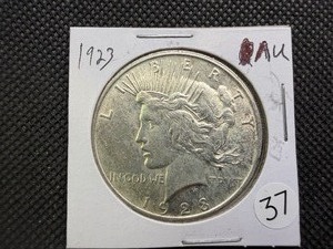 1923 Morgan Silver Dollar Marked AU When Purchased