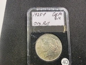 1925 Peace Silver Dollar Marked Gem BU Original Roll When Purchased