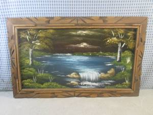(FS) Vintage Wood Frame Painting On...