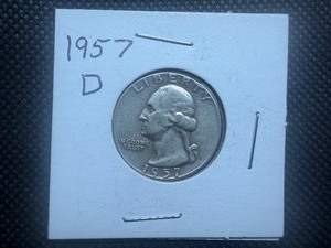 1957 D Silver Washington Quarter