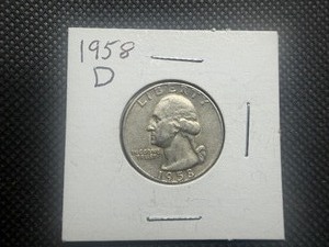 1958 D Silver Washington Quarter