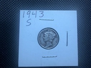 1943 S Silver Mercury Dime