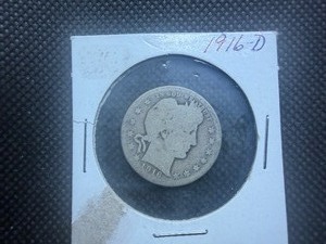 1916 D Barber Silver Quarter