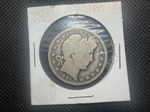 1901 P Barber Silver Half Dollar