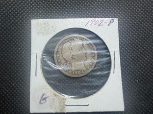 1902 P Silver Barber Quarter