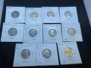 Eleven Jefferson Nickels - Most Marked Proof When Purchased