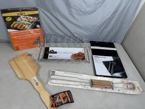 New BBQ Accessories, Grill Scraper, Rib Stand, Grate Lifter, and More