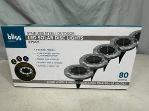 New 8 Pack of LED Solar Disc Landscape Lights
