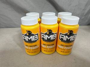 6 New Travel Size AMB Body Powders