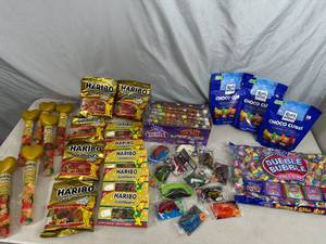 Assorted Candy, Haribo Gummy Candy, Ritter Chocolate, Dubble Bubble Gum, and More