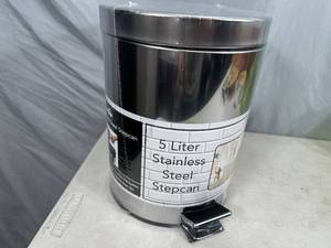 New 5 Liter Stainless Steel Step Trash Can