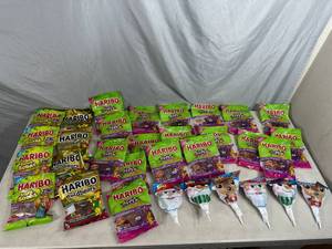 Large Lot of Candy, Haribo Gummy Candy, Blow Pops, Etc