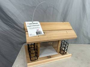 New Cedar Bird Feeder with Hopper and Suet Feeders