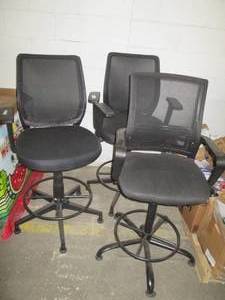 3 Stationary swivel mesh back chair...