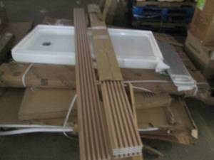 Pallet of shower bases, walls and m...