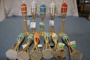 11 Bamboo Table Torches...