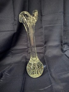Ruffled blown glass swung vase