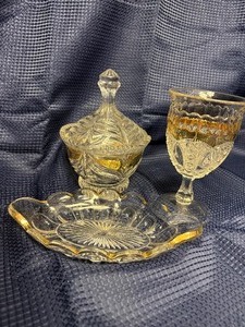 Gold leaf glass pieces