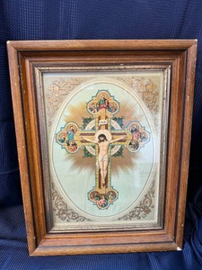 Antique religious framed print
