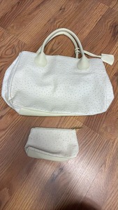 Real leather ostrich with matching wallet