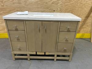 details by Becki Owens Margaret 48 Vanity, Quartz Top and Backsplash- (Please read description)