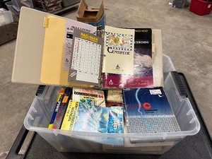 Large Bin Full of ATARI Books Items Some Games etc