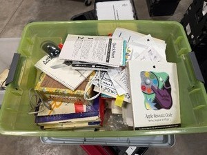 Large Bin Full of Vintage Atari &amp other Game Manuals , Apple Items, Booklets etc