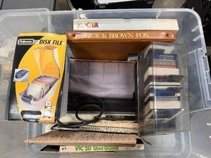 Vintage Commodore VIC-1525 Computer Printer wExtras Plus Boxes of Floppy Disks Games Programs etc