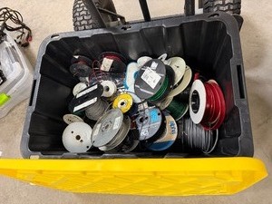Large Bin Full of Good Assorted Wire  Cable