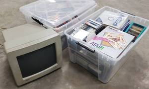 LARGE Atari Lot Including SC1224 Monitor - Lots of Games Controllers Joysticks &amp More