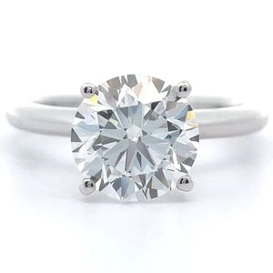Classic 3 Carat Diamond Round Brilliant Solitaire Ring in 14k White Gold w EGL Report VIDEO