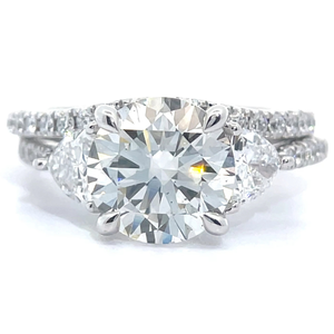 4.25 Carat Diamond Engagement & Wedding Band Two-Piece Bridal Set in 14k White Gold VIDEO
