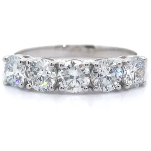 1.50 Carat Diamond Five-Stone Anniversary Ring in 14k White Gold VIDEO