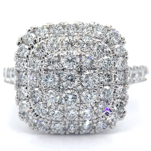 2 Carat Pav Diamond Cushion Ring Retail $745 VIDEO