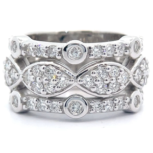 Luxe 1.35 Carat Diamond Triple Band Stack Ring VIDEO