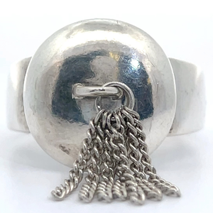 Vintage Givenchy Designer Tassel Dome Ring Signed VIDEO