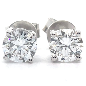 NEW 1.50 Carat Round Brilliant Diamond Solitaire Stud Earrings VIDEO