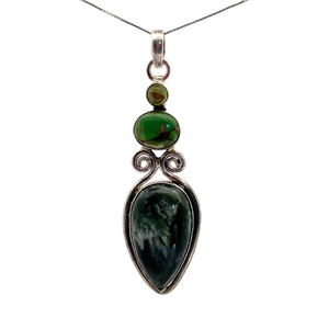 Vintage Southwestern Green Stone Drop Pendant VIDEO