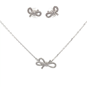 Swarovski Earrings & Necklace Matching Bow-Tie Set VIDEO