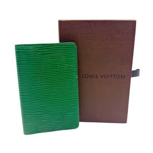 Louis Vuitton Epi Leather Card Holder  Slim Wallet (Green)  Box Pre-Owned Retail $400