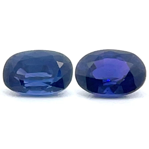 1.65 Carat Natural Oval Sapphires - Set of 2 - Oval Faceted Cut VIDEO