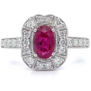 Aaron Gottlieb 1.50 Carat Natural Ruby & Natural Diamond Ring in Platinum w GIA Report $10,782 Appraisal Included VIDEO