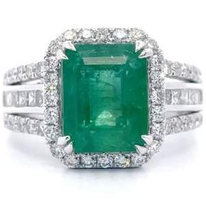4.81 Carat Natural Emerald & Natural Diamond Ring in Platinum $24,930 Appraisal Included VIDEO