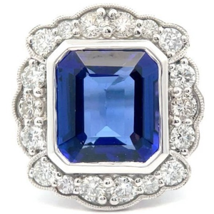 8.51 Carat Natural Tanzanite & Natural Diamond Ring in Platinum w GIA Report $41,590 Appraisal Included VIDEO