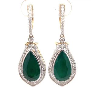8.35 Carat Natural Emerald & Natural Diamond Earrings in 14K Two-Tone Gold $38,540 Appraisal Included VIDEO